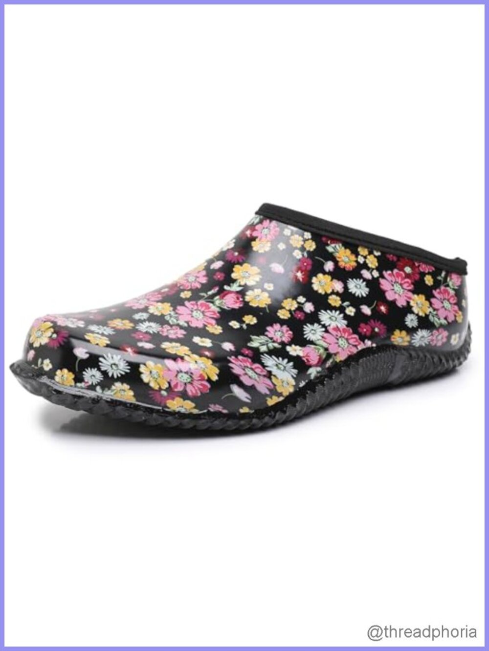 Waterproof Rubber Garden Clogs Non-Slip Floral Print Arch Support